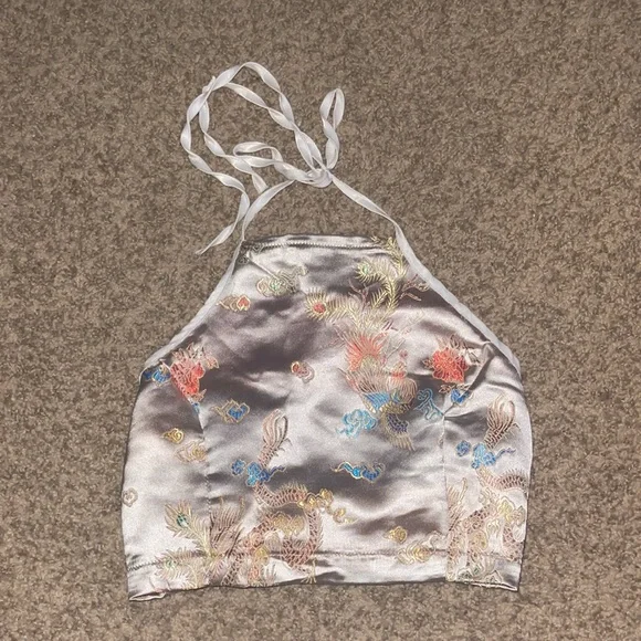 Satin Backless Halter Top - Picture 7 of 7